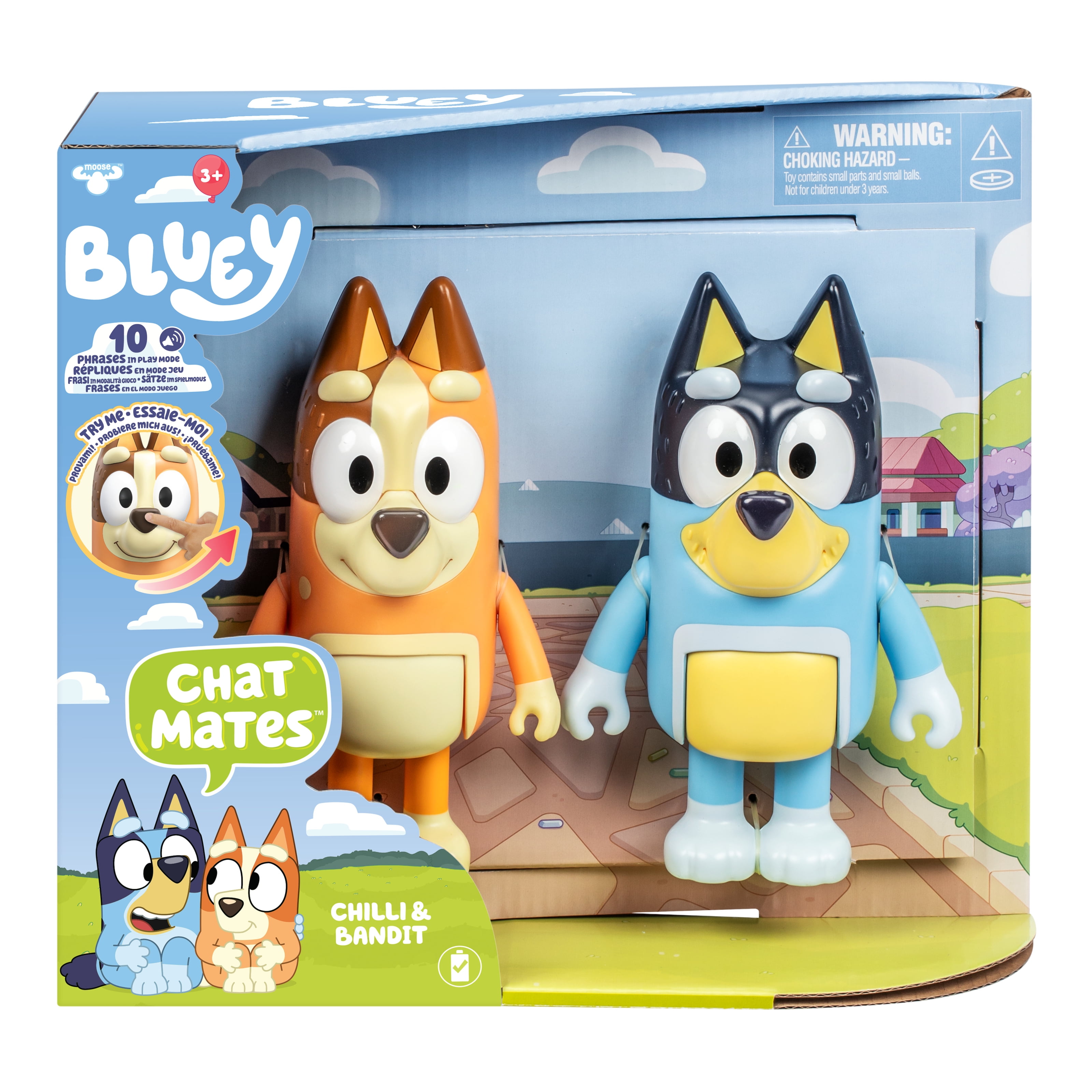 Chilli and Bandit Chat Mates 2-Pack 7” Figures with 10 Different Phrases from the Show, Ages 3+
