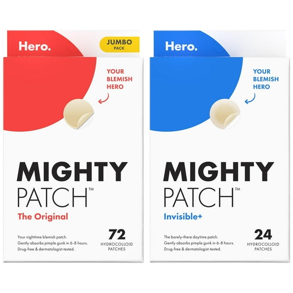 Hero Cosmetics Mighty Patch Day and Night Pimple Patch Duo, Invisible Plus and Original