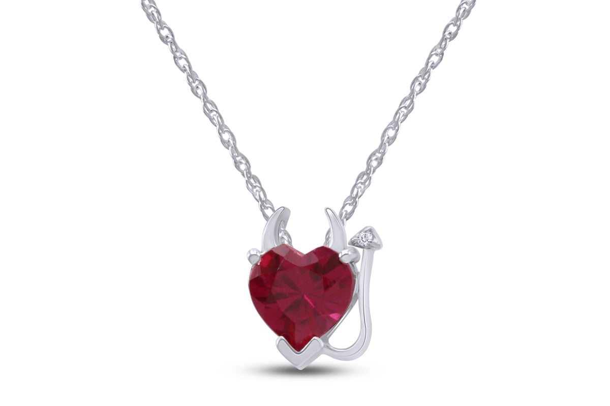4 Cttw Jewel Zone US Cushion Cut Simulated Ruby Pendant & Chain in 14k Gold Over Sterling Silver 