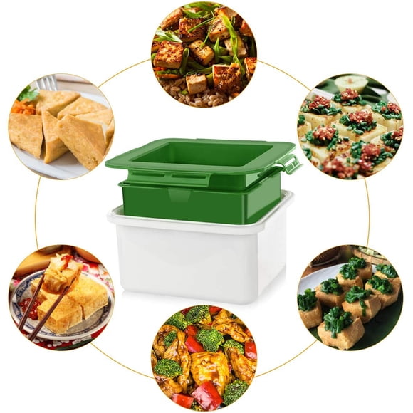 Adjustable Tofu Press, Vegan-Friendly, Bpa-Free, Quickly Drains Silken, Firm, And Extra Firm Tofu In 10-30 Mins, Includes Water Catcher And Marinating Lid