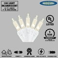 thumbnail image 5 of Novelty Lights Clear 100 Light Incandescent Mini Christmas String Lights, White Wire, 34 Feet, 5 of 6