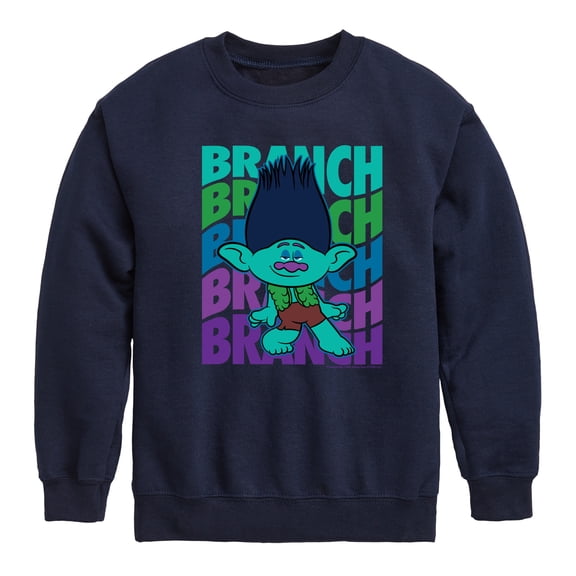 Trolls - Branch Stacked Graphic Long Sleeve Fleece Sweatshirt
