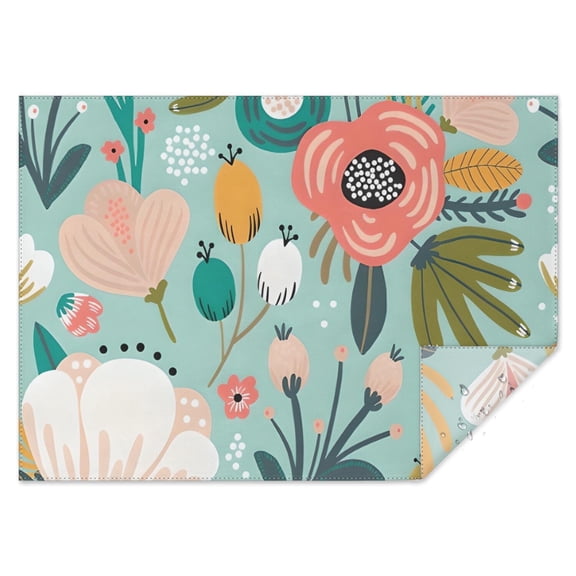 Pastel Pioneer Flower Pattern Rectangle Tablecloth 60"x84",Waterproof Polyester Rectangle Table Cloth, Wipeable Spillproof Polyester Tablecloth for Dining, Camping, Indoor and Outdoor