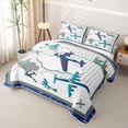 thumbnail image 3 of Erosebridal Cartoon Airplane Twin Quilt Set for Boys Men, Cartoon Cloud Print Twin Coverlet Set, 2 Pieces, 3 of 7