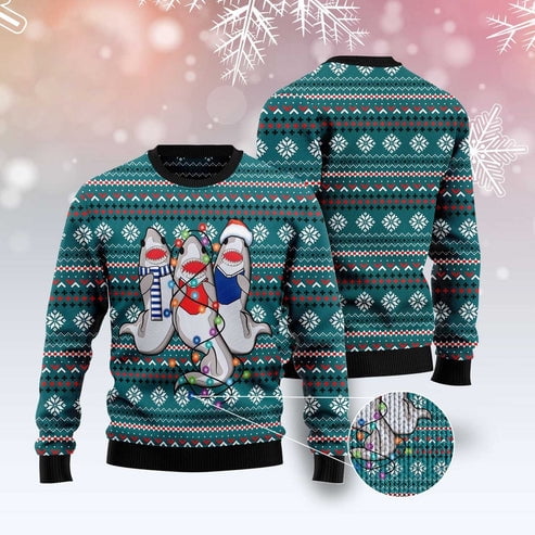 Funny Shark 3D Christmas Sweater, Funny Xmas Sweater, Sweater Xmas