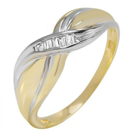 Ladies 0.08 Carat Diamond 10K Yellow Gold Ring