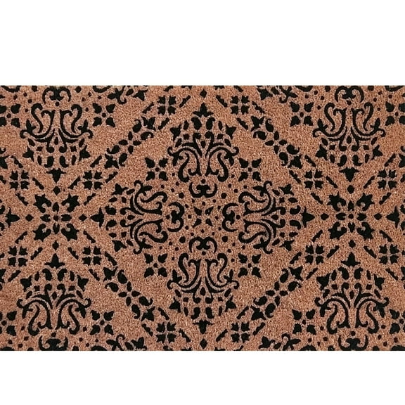 Briarwood Lane Black Damask Medium Coir Doormat 24 x 36
