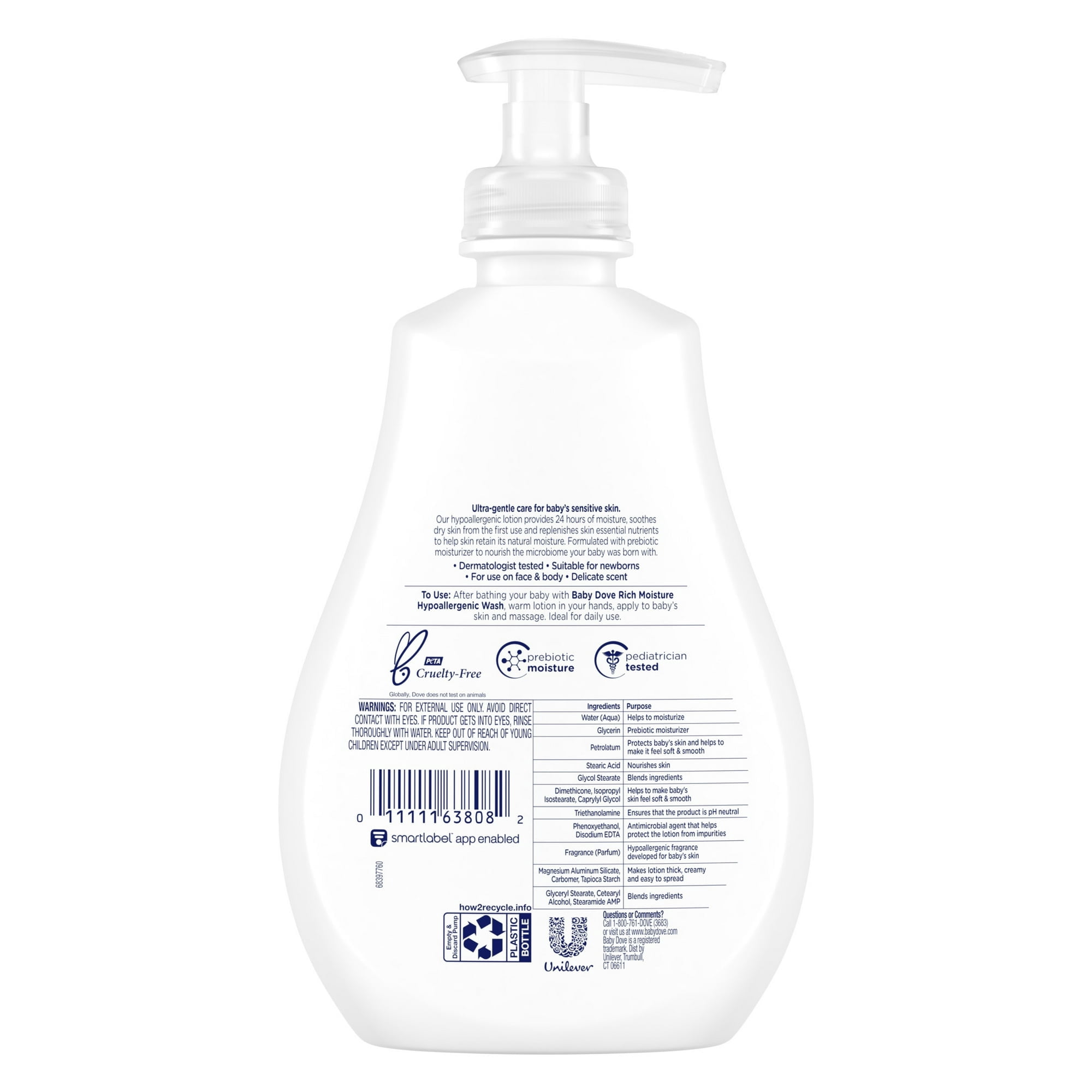Dove Baby Rich Moisture Lotion, For Babys Delicate Skin, 13 Oz, 6 Pack