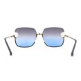 thumbnail image 2 of Womens Rimless Pearl Trim Metal Half Rim Butterfly Designer Sunglasses Gold Blue Smoke, 2 of 4