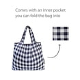thumbnail image 4 of Wrapables Foldable Tote Nylon Reusable Grocery Bag (Set of 2), Black Checkers, 4 of 5