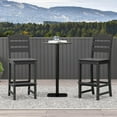 thumbnail image 2 of HAPPYGRILL Outdoor Bar Stool 30 Inches Patio Bar Chair with Backrest and Footrest, Weather Resistance HDPE Counter Height Barstools for Garden, Backyard (Black,2), 2 of 14