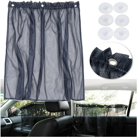 1 Pair Protection Car Side Window Curtain Suction Cup Uv Sun Shade