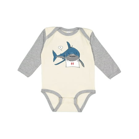 

Inktastic Shark Dinner Gift Baby Boy or Baby Girl Long Sleeve Bodysuit