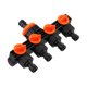 thumbnail image 1 of Grifo distribuidor de conector de riego de jardín, desviador de manguera de 4 vías con válvula, distribuidor de agua para grifo exterior, 1 of 5