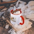 thumbnail image 5 of 3dRose, Vintage Halloween with a Witch on a Broom and a Row of Owls , 15oz Two-Tone Red Mug, 5 of 7