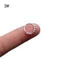 thumbnail image 2 of Jiaroswwei 1Pc Women Multicolor Cubic Zirconia Hoop Nose Ring Huggie Earring Helix Jewelry, 2 of 8