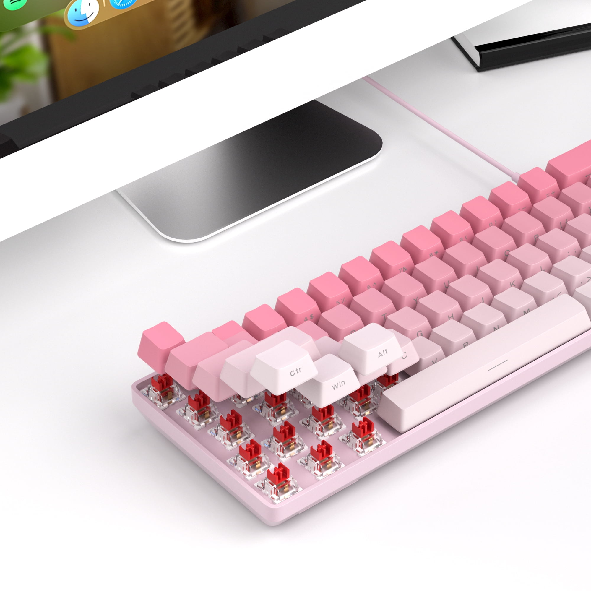 MageGee Portable 60% Mechanical Gaming Keyboard, RGB Backlit Compact 68 Keys Mini Wired Office Keyboard with Red Switches for Laptop PC Mac, Side Printed