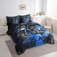 thumbnail image 3 of Homewish Dirt Bike 7-Piece Twin Bedding Sets For Children Kids Teens,Abstract Blue Stars Galaxy Bedding Comforter Set,Extreme Sport Breathable Sheet Sets,Breathable Home Decor,Reversible, 3 of 8