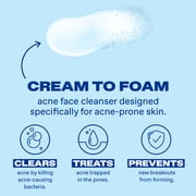 Differin Maximum Strength Acne Foaming Cleanser Face and Body Wash with 10% Benzoyl Peroxide, Fast-Acting Acne Treatment, 5 oz
