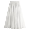 thumbnail image 2 of Bixock Summer Long Skirts for Women Pleated Flowy Maxi Dress High Waisted A Line Casual Long Dress Loose Beach Vacation Tiered Skirts, 2 of 5