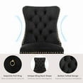 thumbnail image 6 of ODUSE-DAILY Black Velvet Dining Chairs Set of 6, Kitchen & Dining Room Chairs, Nailheads Tufted, Sillas De Comedor, Fabric Upholstered, Golden Metal Legs (Black, 6 Pcs), 6 of 12