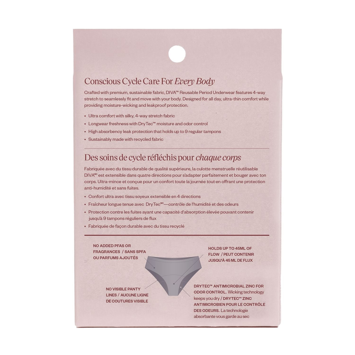 Culotte Menstruelle Réutilisable DIVA🅪 - 3XG -4XG Ultra-mince