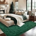 thumbnail image 3 of 8x10ft Shag Fluffy Rugs, Anti-skid Large Fuzzy Floor Carpet for Teens Dorm Nursery Children Bedroom Home Decor Green, 3 of 8