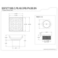 thumbnail image 4 of Kingston Brass BSF9771C Watercourse Scroll 4-Inch Brass Square Grid Shower Drain with Hair Strainer in Polished Chrome, 4 of 7