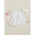 thumbnail image 6 of Miaouyo 0-18 Months Infant Baby Girl Fall Outfits Decorative Flower Butterfly Long Sleeve A Line Mesh Dress and Headband 2 Pcs Clothes Set, 6 of 9