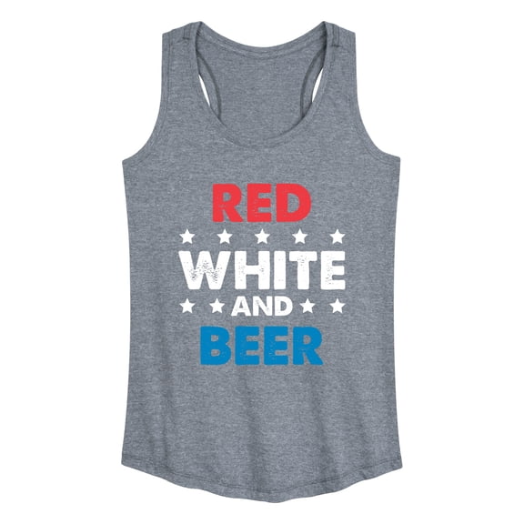 Instant Message - Red, White, And Beer Graphic Racerback Tank