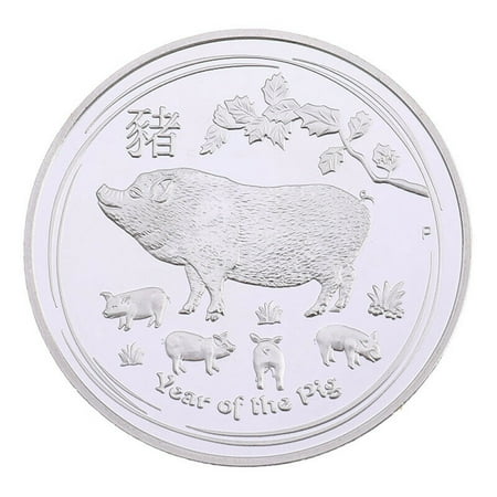 TURNTABLE LAB Lunar Year Of The Pig 2019 Silver Color Coin Metal Collectibles