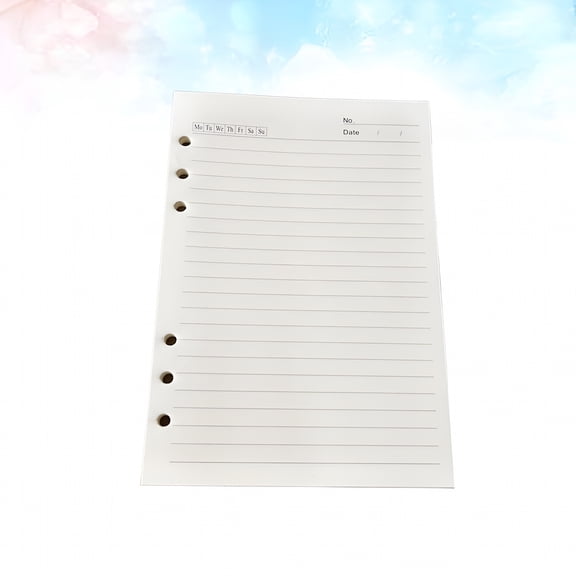 CCOCC 80 Sheets Loose-Leaf Filler Paper Beige A5 6-Hole Spiral for Smooth Writing 1 Set