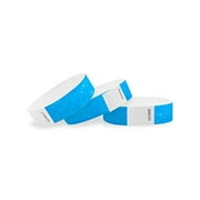 WristCo 3/4" Tyvek Wristbands | Lightweight |Durable | Waterproof | Great for Events and Screening | Neon Blue | 200 Paper Wristbands