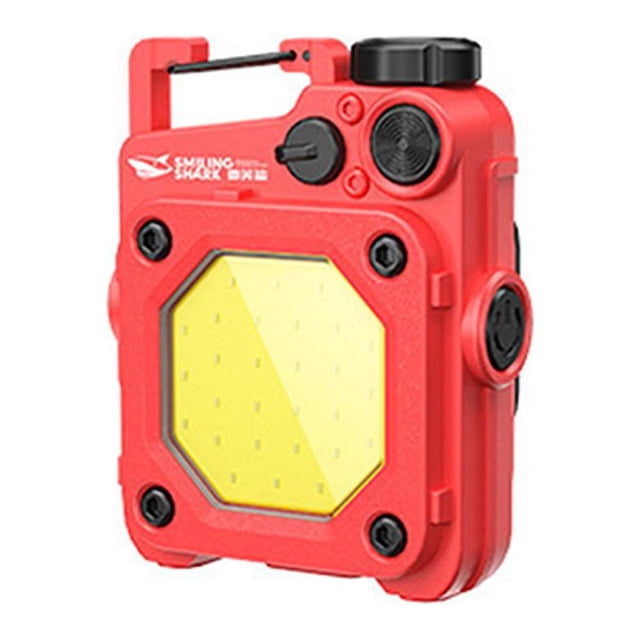 LED COB Llavero Luz Fuente de luz dual USB Luz de trabajo Linterna 6 modos (Rojo)