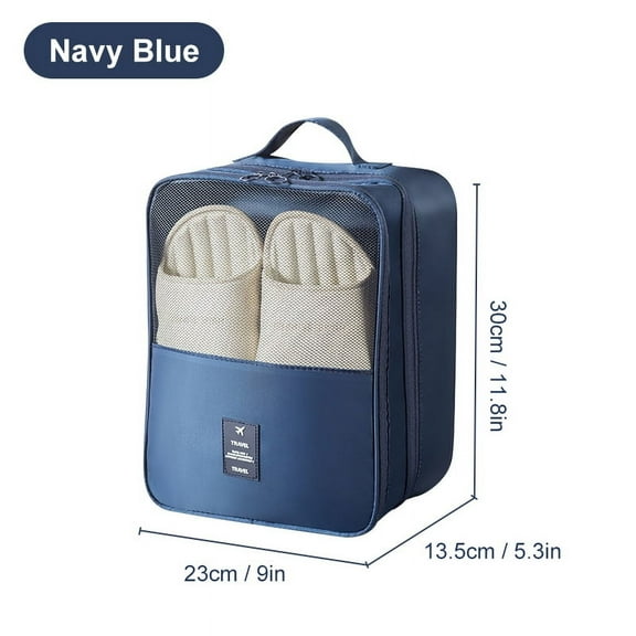 Portable Travel Shoe Bag Multifunction Underwear Clothes Bag Shoe Organizer Storage Bags Travel Organizer Bag Shoe Sorting Pouch (Navy Blue)