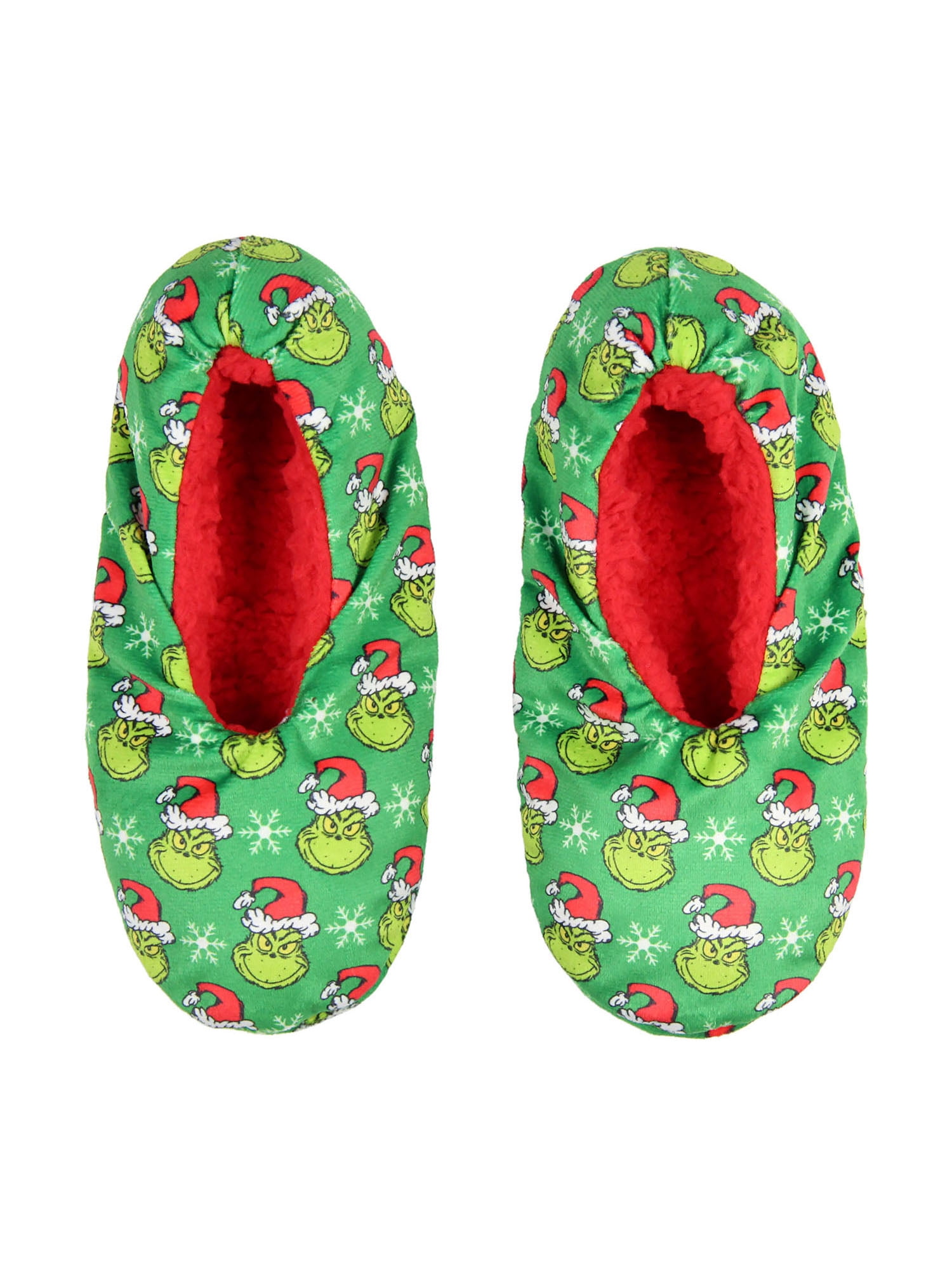 Dr. Seuss The Grinch That Stole Christmas Slippers Santa Grinch Slipper Socks with No-Slip Sole For Women Men