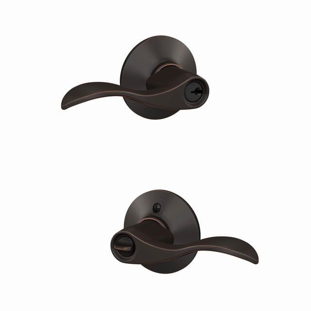Schlage F51A Acc 716 Accent Keyed Entry Lever, Aged Bronze