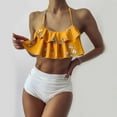 thumbnail image 1 of EGNMCR Tankini Swimsuits for Women Women's Fashion Ruffle Bikini High Waist Ruffle Bandage Swimsuit, 1 of 7