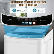 Adnoom Portable Washing Machine, 17.8 lbs Fully Automatic Compact Washer, 10 Wash Programs, Washer and Spin Dryer Combo with Dump Pump, Ideal for Apartment Dorm Camping