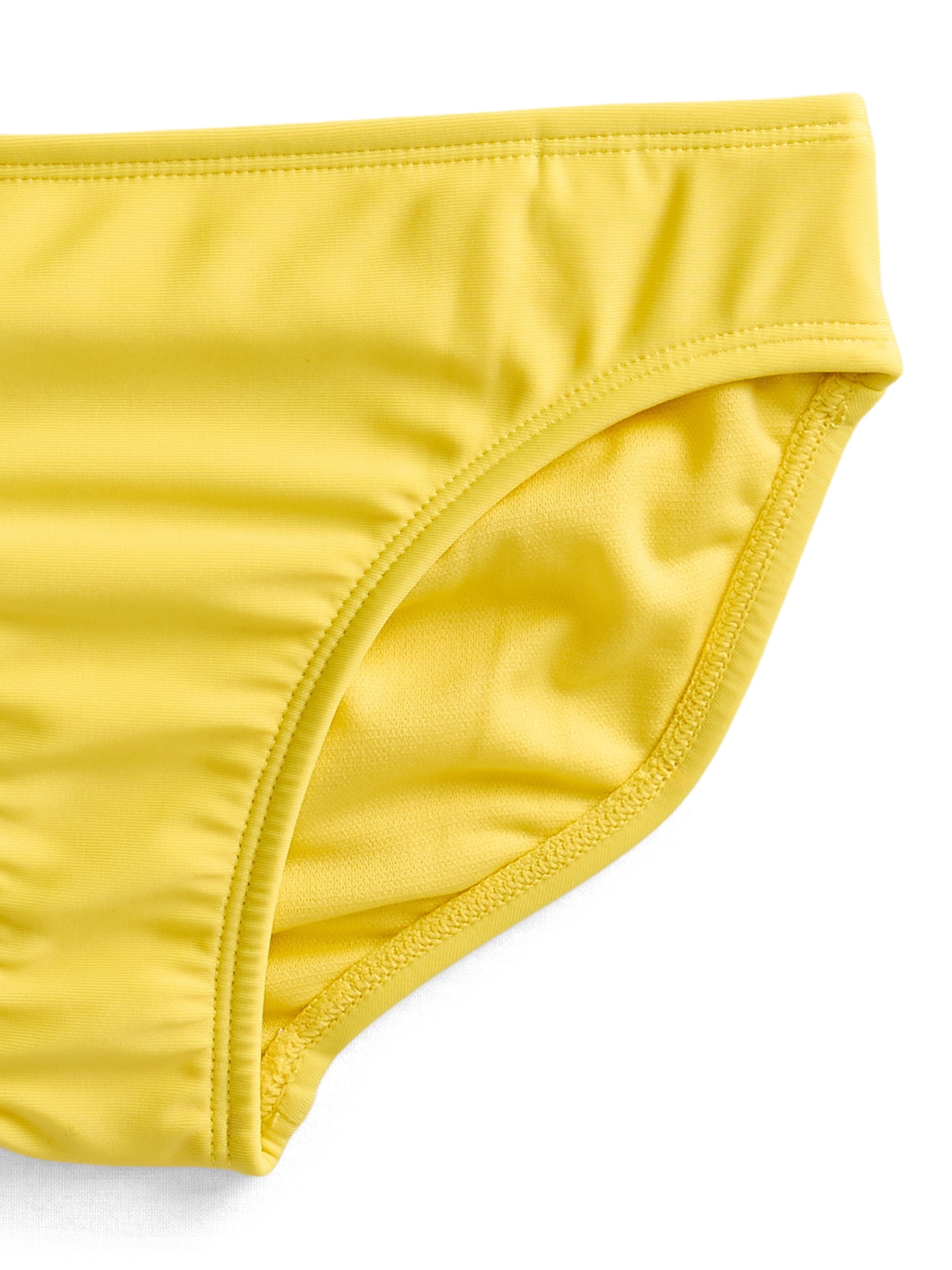 Wonder Nation Little and Big Girls Ruffle Sunshine Bikini Swimsuit with UPF50, 2-Piece, Sizes 4-16