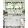 thumbnail image 5 of Spring Green Leaves Kitchen Curtains Sets 36 Inch Length with Valance, Pastoral Botanical Plants Vines Swag Valances and Tiers Curtain Set Drapes Swag Curtains for Living Room, Bathroom, Bedroom, 5 of 6