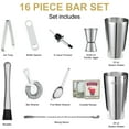 thumbnail image 4 of Bartender Kit - 16 Pieces Stainless Cocktail Shaker Set, Full Bartender Bar Tools for Home Bars Party, 4 of 10