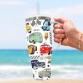 thumbnail image 3 of Lightning McQueen 40oz Tumbler, Disney Cars Movie Travel Mug, Tow Mater and Friends Insulated Cup, Piston Cup Racing Gift, Large 40oz Water Bottle with Handle, Radiator Springs Fan Gear, 3 of 3