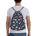 thumbnail image 2 of Kdxio Cherry Blossoms Print Drawstring Backpack Bag,Waterproof Draw String Back Sack, Gym Drawstring Bags Swim Bag For Unisex, 2 of 9