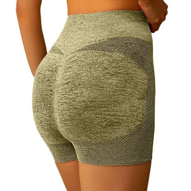 Pantalones cortos de yoga de compresión y cintura alta: transpirables, no transparentes, elásticos, para fitness y running