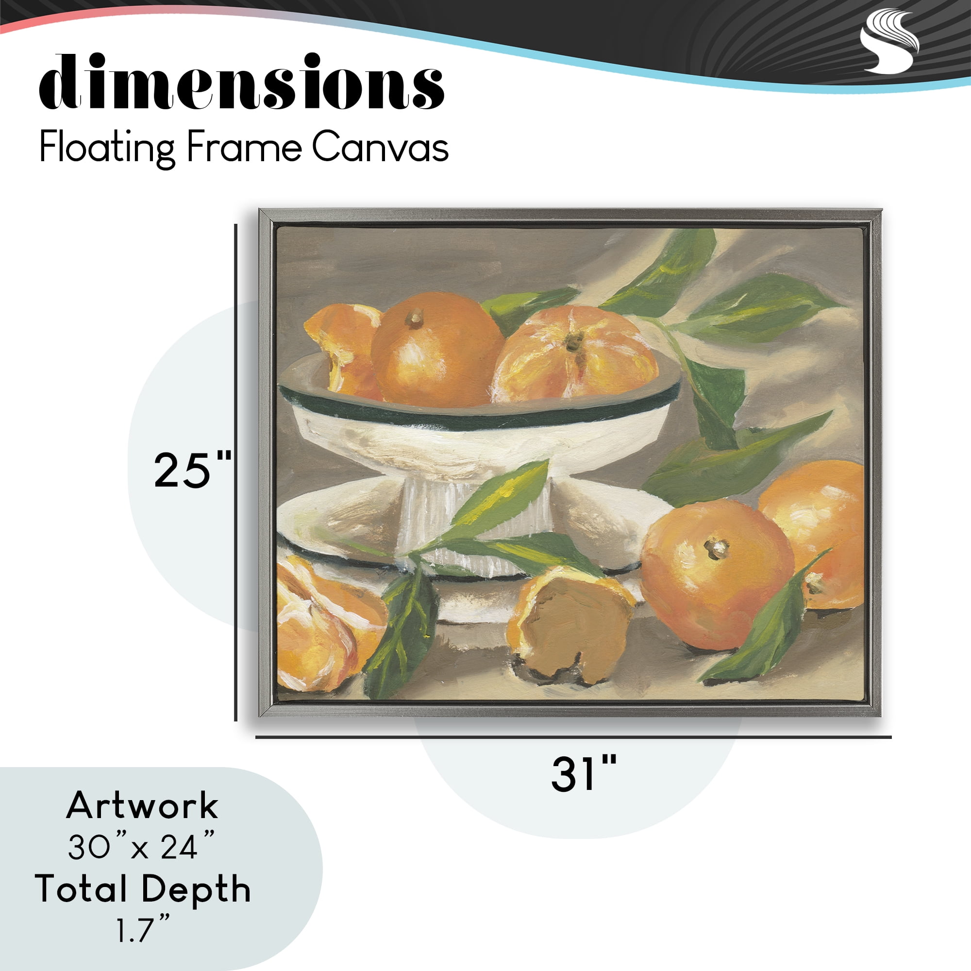 Stupell Industries Oranges in Stillness Gray Framed Floater Canvas Wall Art, design by Melissa Wang