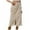 Khaki, variant on Maoxin Womens Skirts Women's Fashion Solid Color Elastic Waist Slit Cowboy Skirt ,Khaki,XL