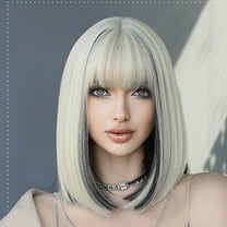 YSGFHGJW Headband Wig Human Hair,Wigs Wig Natural Synthetic Hair Wig With Bangs Heat Resistanting Fiber Ombres Blonde Wig For Women Daily Party Fluffies For Daily Party,Beige