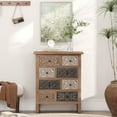 thumbnail image 2 of FOROUTIA 8 Drawer Wooden Chest with Floral Pattern,Wood Grain Finish Dresser for Bedroom,Living Room, 2 of 7