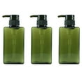 thumbnail image 1 of 3Pack Refillable Shampoo and Conditioner Bottles, 150ml Plastic Pump Dispensers, Square Empty Bottle for Body Wash, 1 of 6